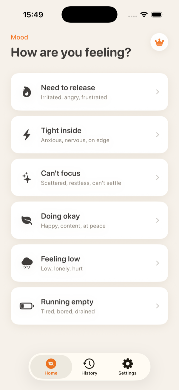Home screen